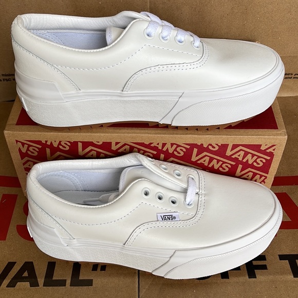 Vans Era Stacked Leather True White/True White WMNS platforms - Picture 2 of 16